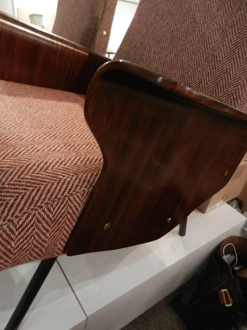 Steel Osvaldo Borsani, Rare Single Mid-Century Club Chair, Model D72 For Sale