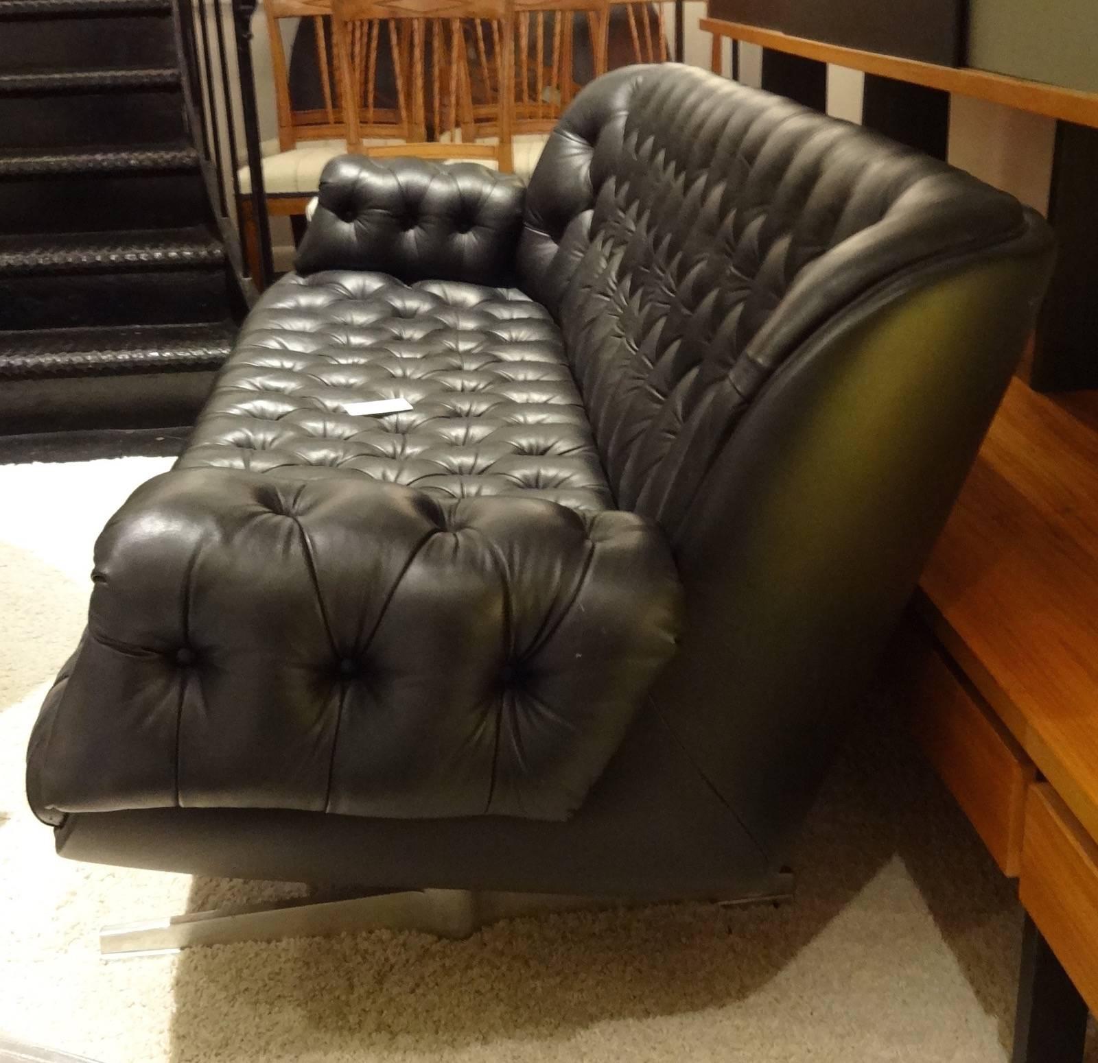 Swiss Robert Haussmann Mid-Century Leather Sofa For Sale