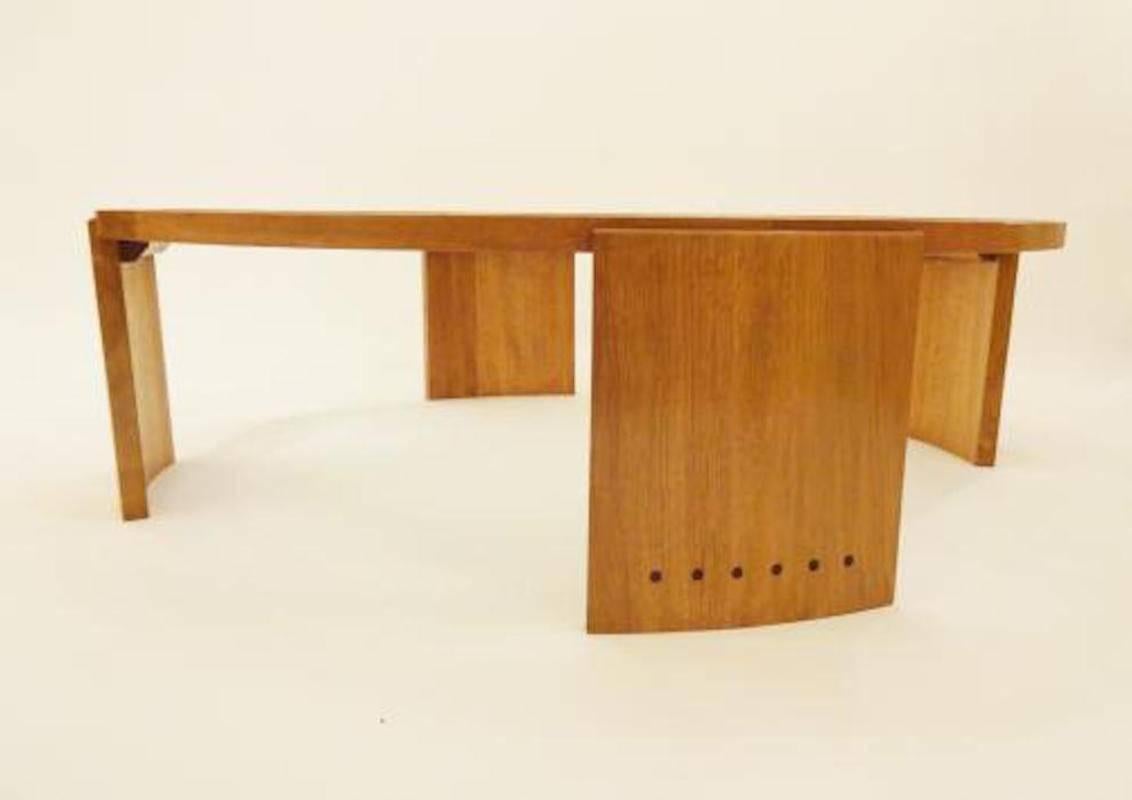 Glass Large Scaled Mid-Century Cocktail or Coffee Table by Jacques Adnet, circa 1950