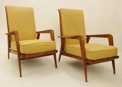 Pair of Modernist Reclining Lounge Chairs by Etienne-Henri Martin, circa 1937