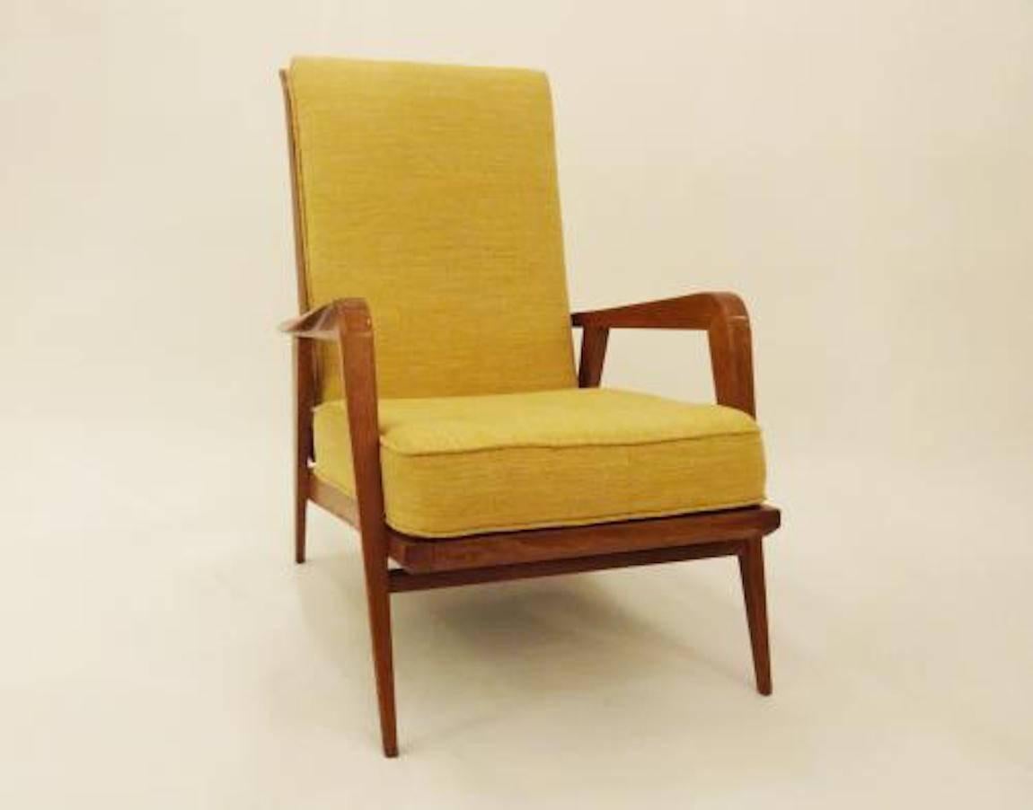 Mid-Century Modern Pair of Modernist Reclining Lounge Chairs by Etienne-Henri Martin, circa 1937 For Sale
