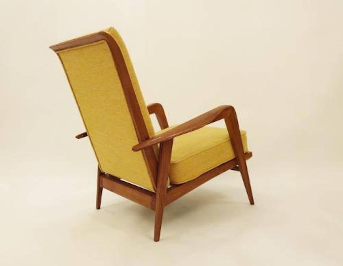 Mid-20th Century Pair of Modernist Reclining Lounge Chairs by Etienne-Henri Martin, circa 1937 For Sale
