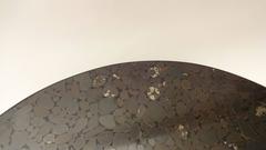 Large Scaled Round Mid-Century Cocktail Table in Hematite by Jean Claude Dresse