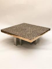 Mid-Century Cocktail Table in Aluminum and Cast Bronze in the Style of Dresse