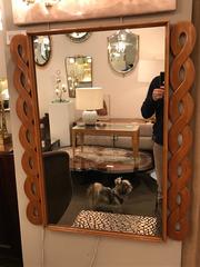 Mid-Century Italian Wall Mirror in Cherry Attributed to Osvaldo Borsani