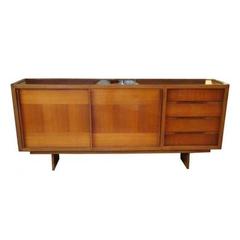 Vintage Andre Sornay Private Commission Mid-Century Sideboard in African Mahogany 1959