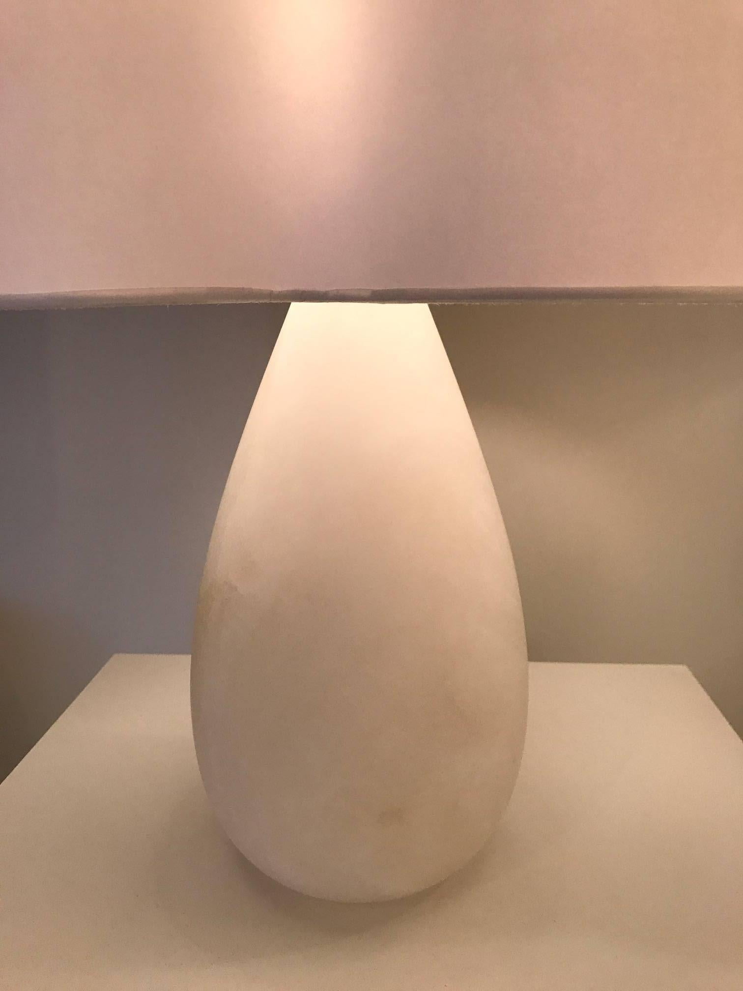 Modern Cover Table Lamp in Alabaster by Jullien Barrault For Sale