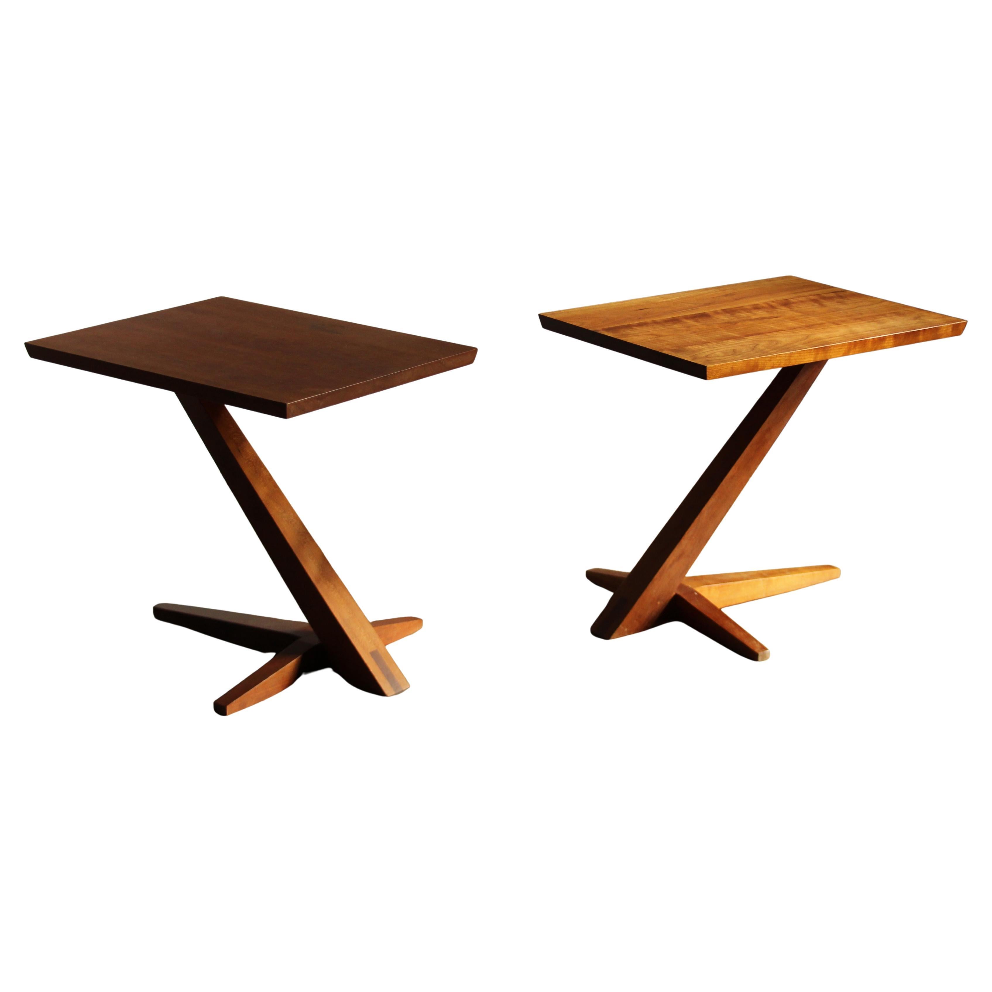 Thomas Moser Vintage Cherry Cantilevered Studio Crafted End Tables, 2000s