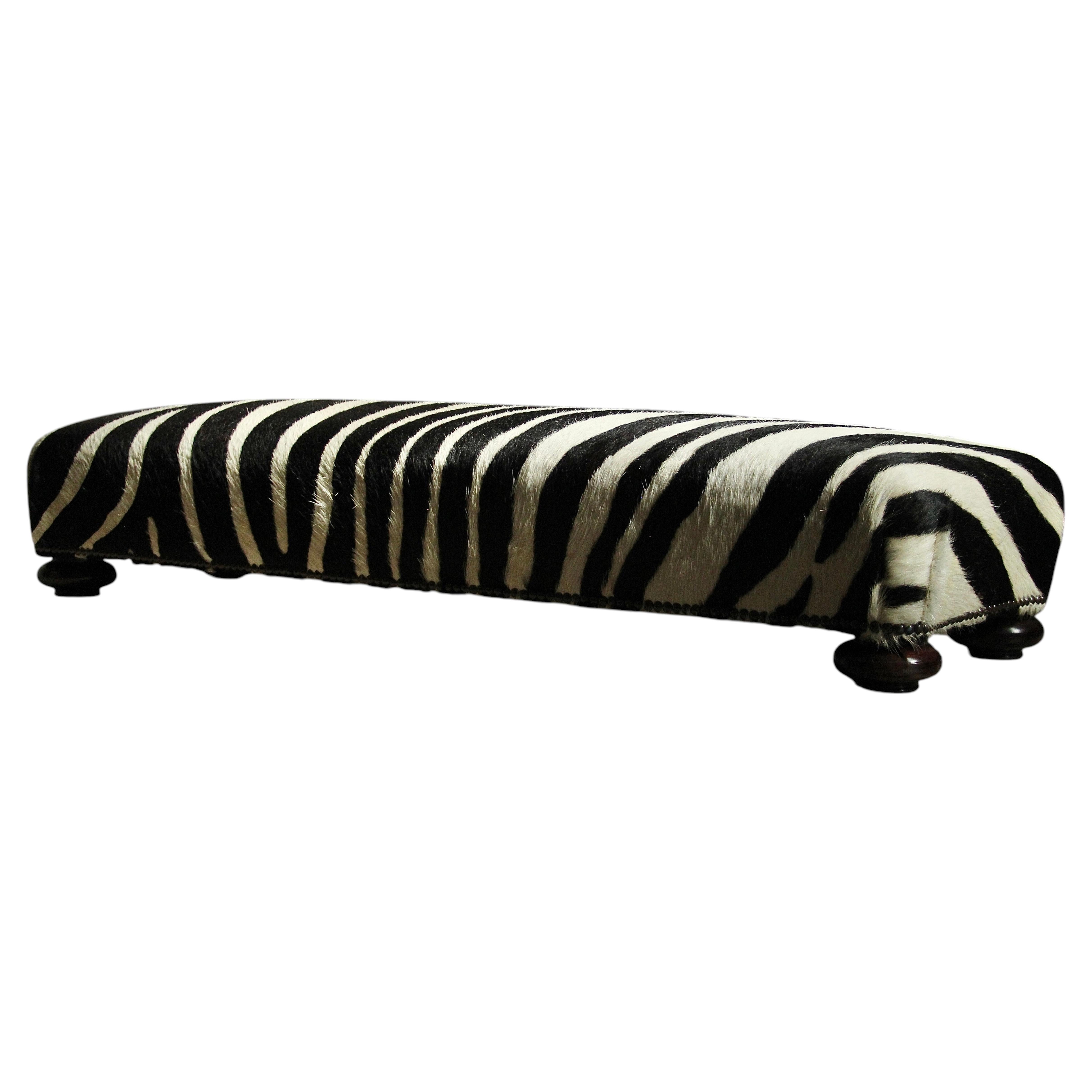George Smith Zebra Hide "Fender" Stool, 2000s
