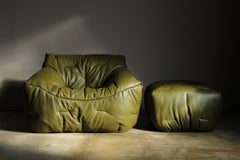 Hans Hopfer Early "Informel" Lounge Chair and Ottoman, 1979