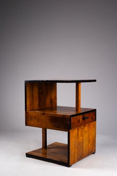 Mikko Nupponen Finnish Art Deco Birch Side Table with Drawer, 1930s