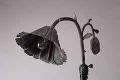 Unique circa 1930s Finnish Handcrafted Copper and Wrought Iron Floor Lamp