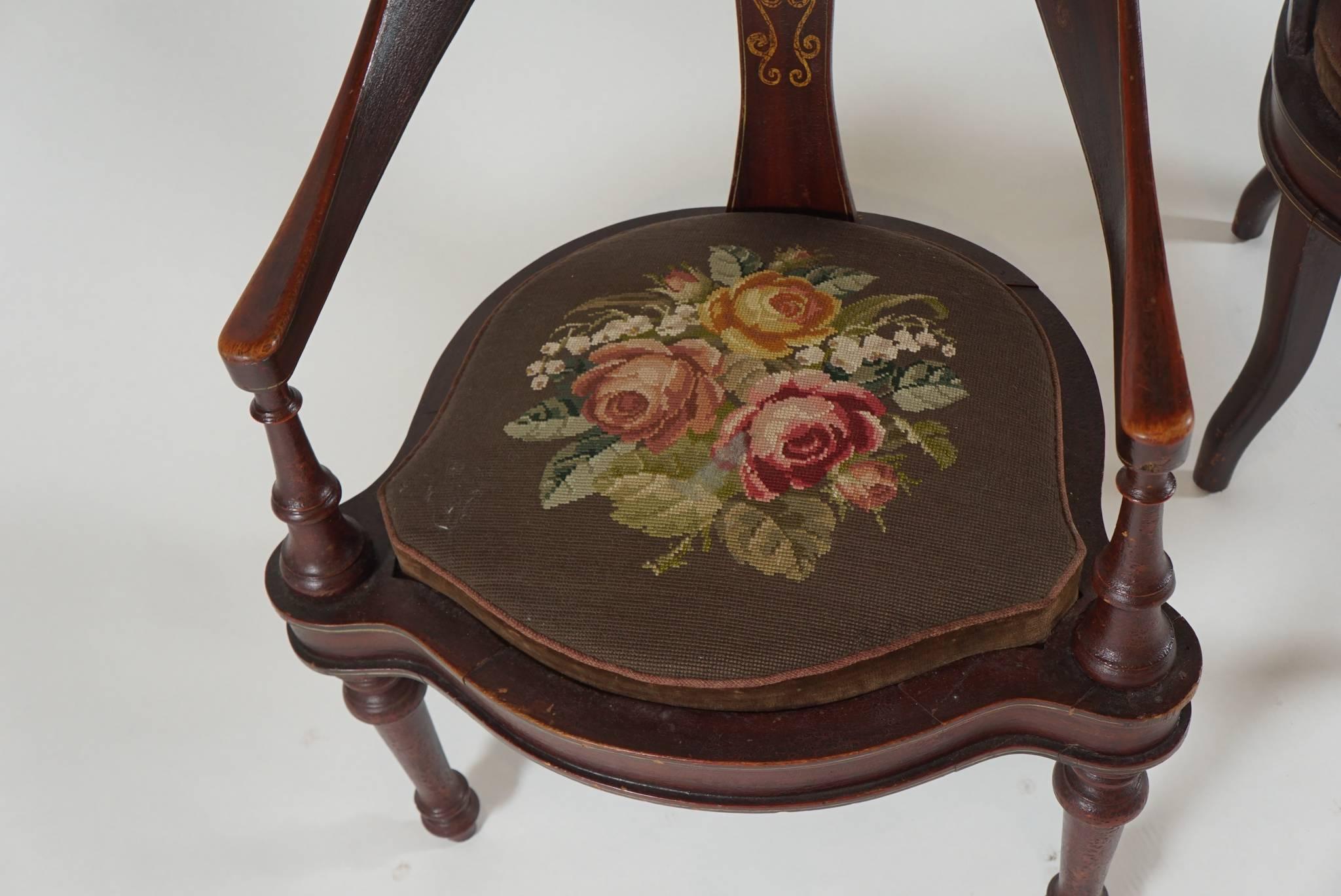 Danish Pair of 19th Century Mahogany Spoon Back Chairs