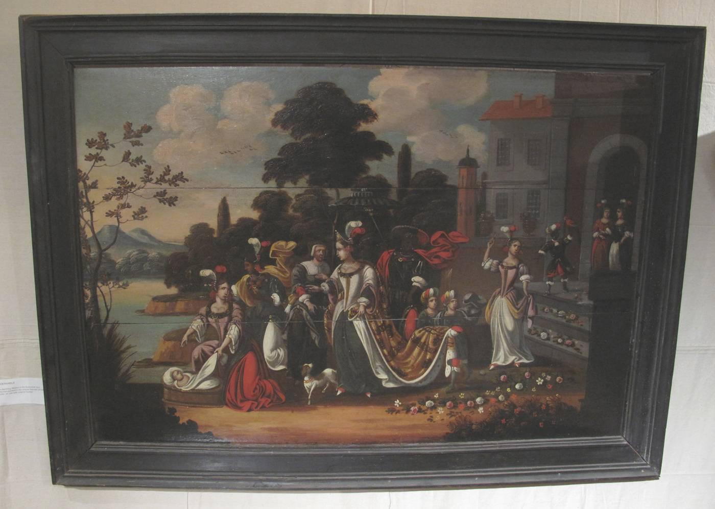 Baroque Pair of Dutch Framed Early 18th Century Painted Panels  For Sale