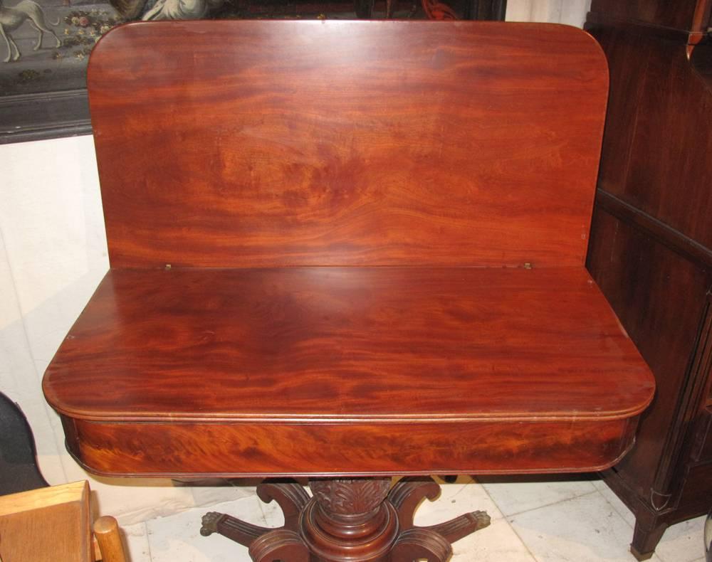 Pair of 19th Century American Classical Card Tables In Good Condition In Hudson, NY