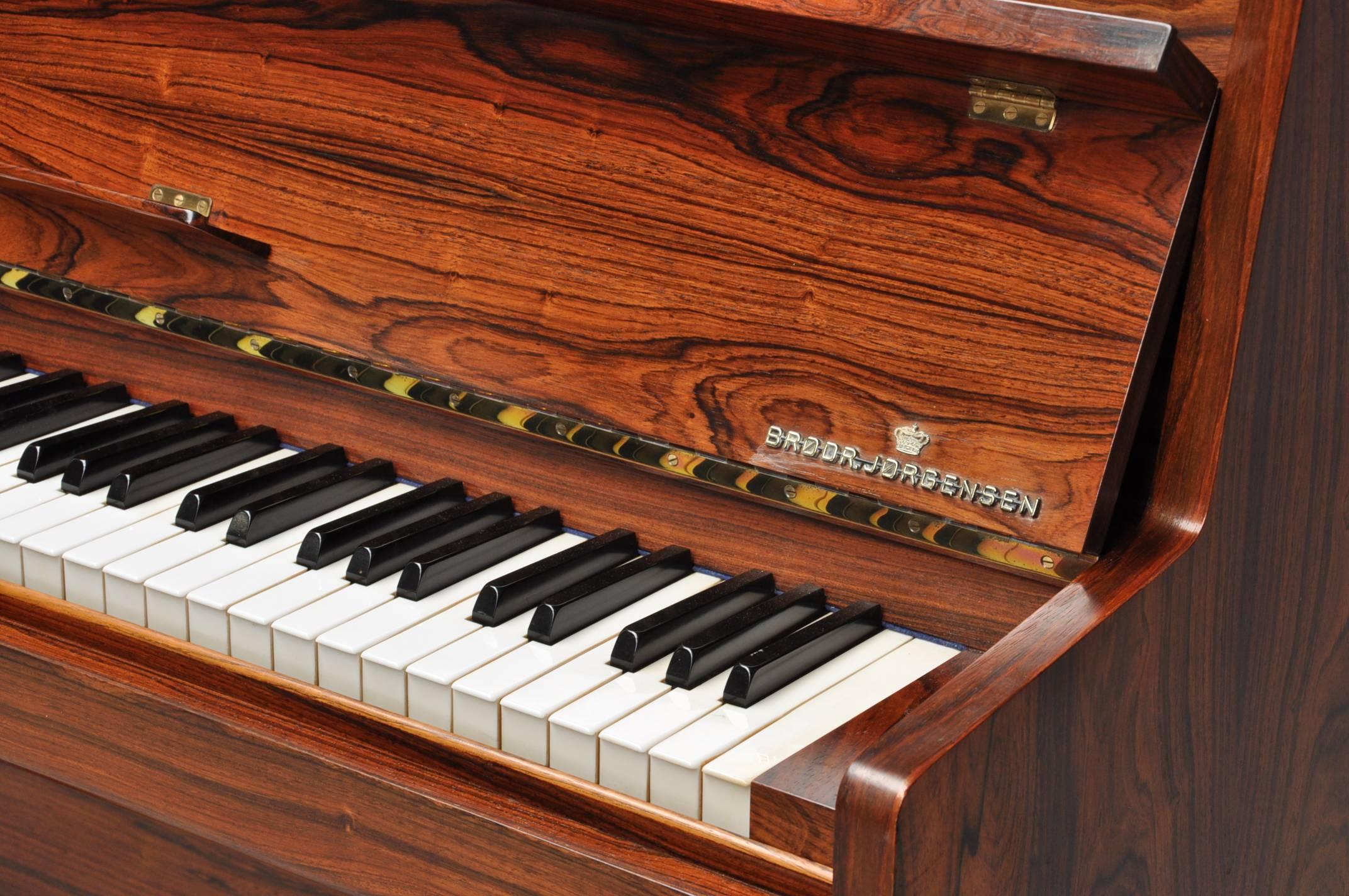 Scandinavian Modern Rare Danish Fine Quality Highly Figured Rosewood Console Piano