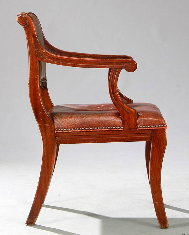 Danish Large Set of 12 Regency-Style Armchairs