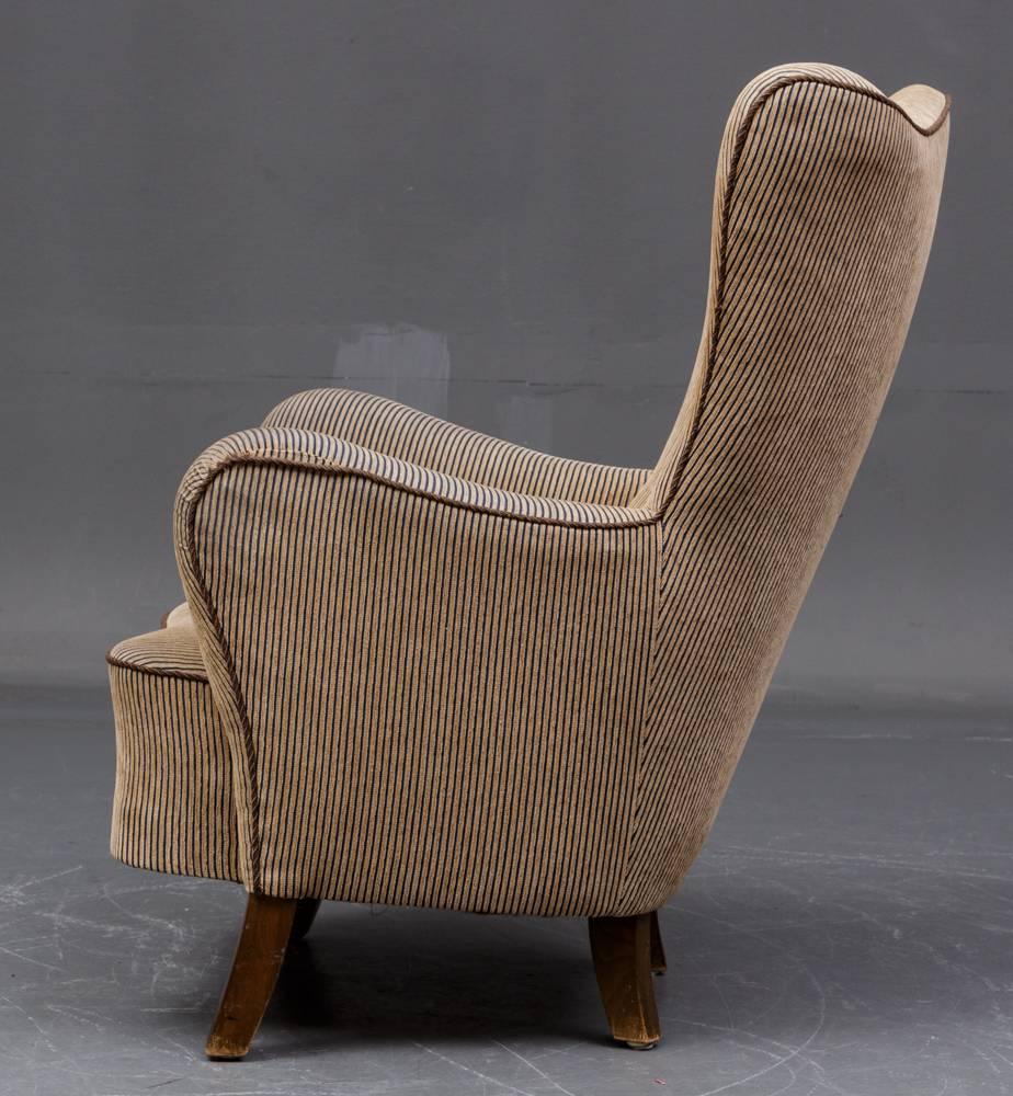 Scandinavian Modern Danish Modern Wingback Armchair