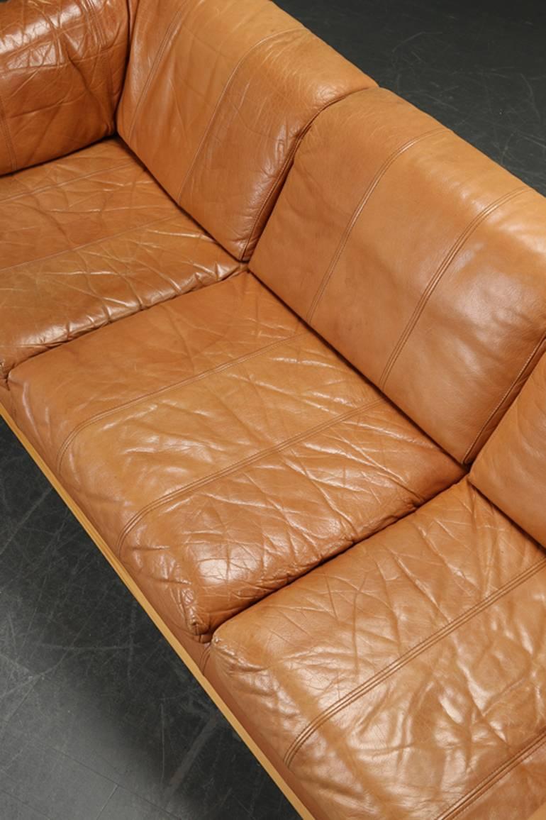 Danish Modern Caramel Leather Sofa at 1stDibs caramel coloured