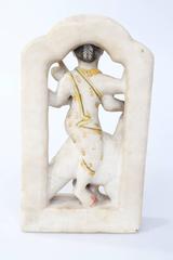 Indian Early Alabaster Sculpture of Indian Deity with Bird
