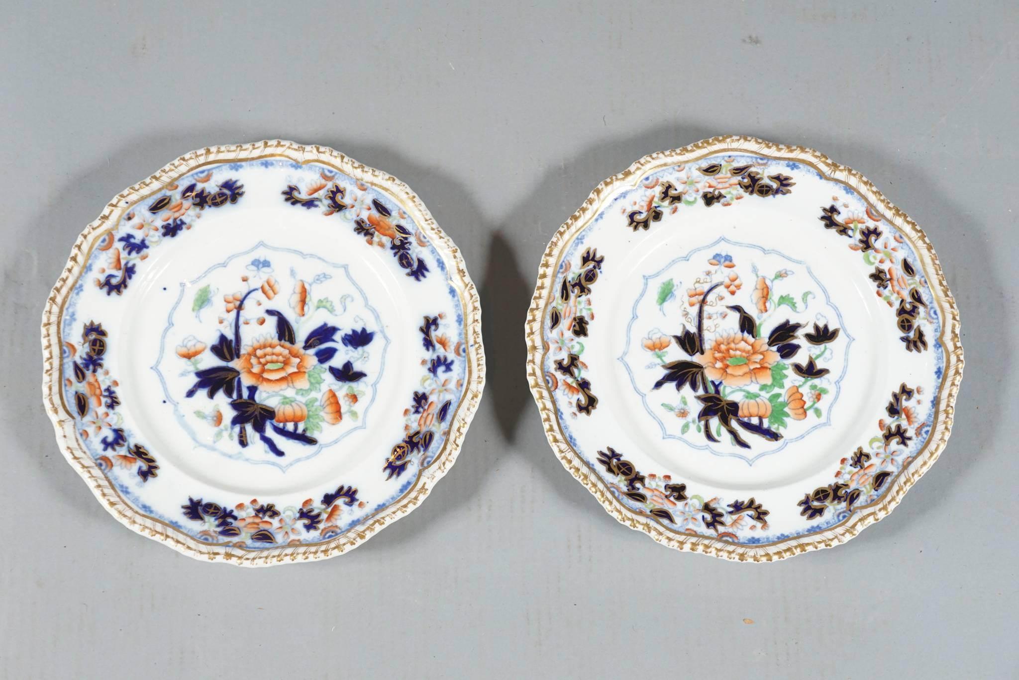 George IV Early Worcester Stoneware Eight Dinner Plates For Sale