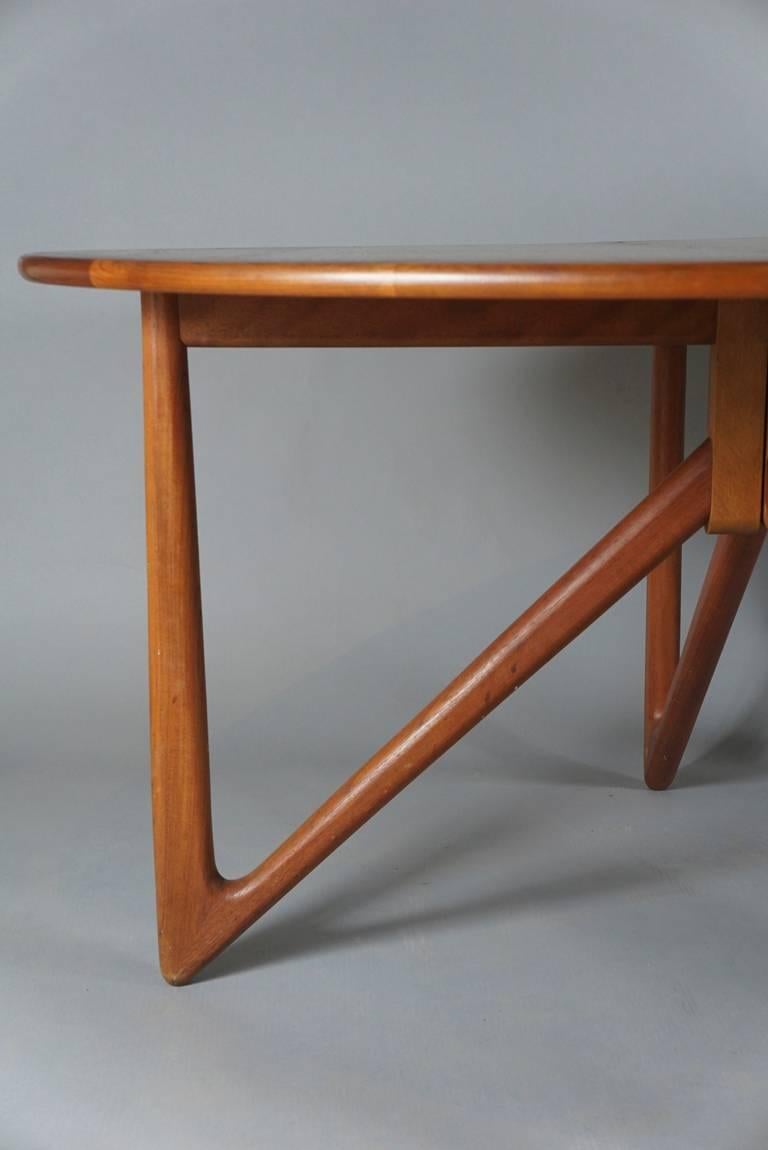 Scandinavian Modern Danish Modern Drop-Leaf Dining Table by Designer Kurt Østervig