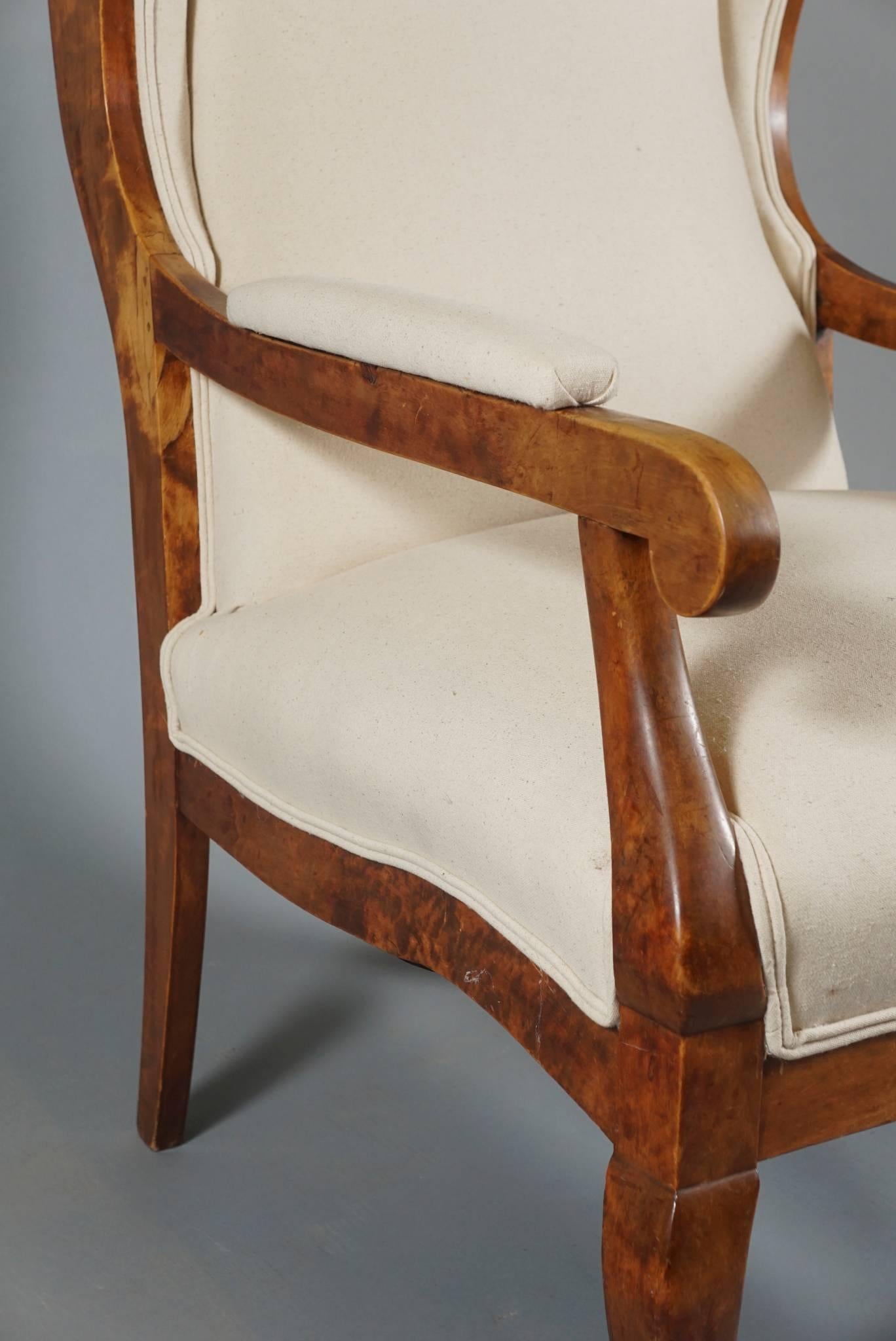 Early 20th Century Wing Back Armchair in Birch