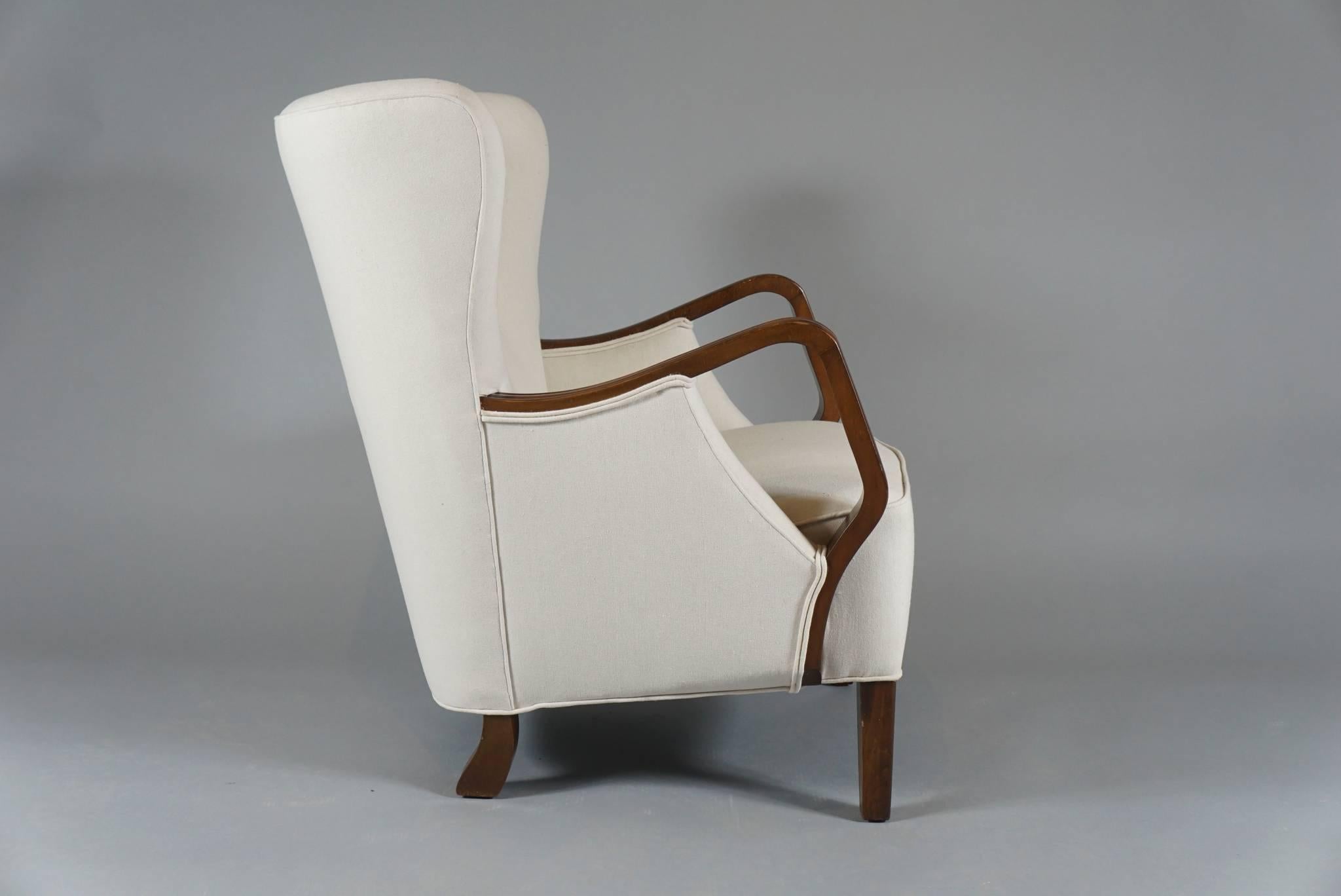 Danish Pair of Architectural Armchairs
