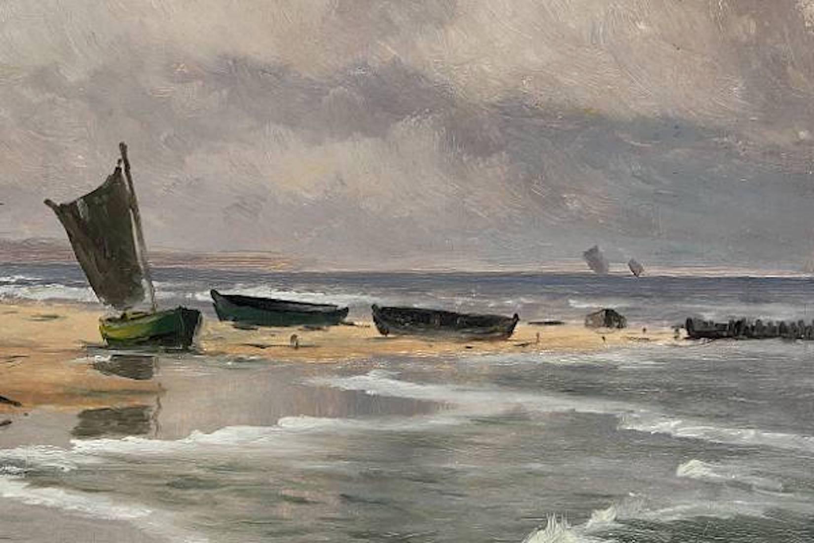 Coastal Scene by Alfred Olsen In Good Condition For Sale In Hudson, NY