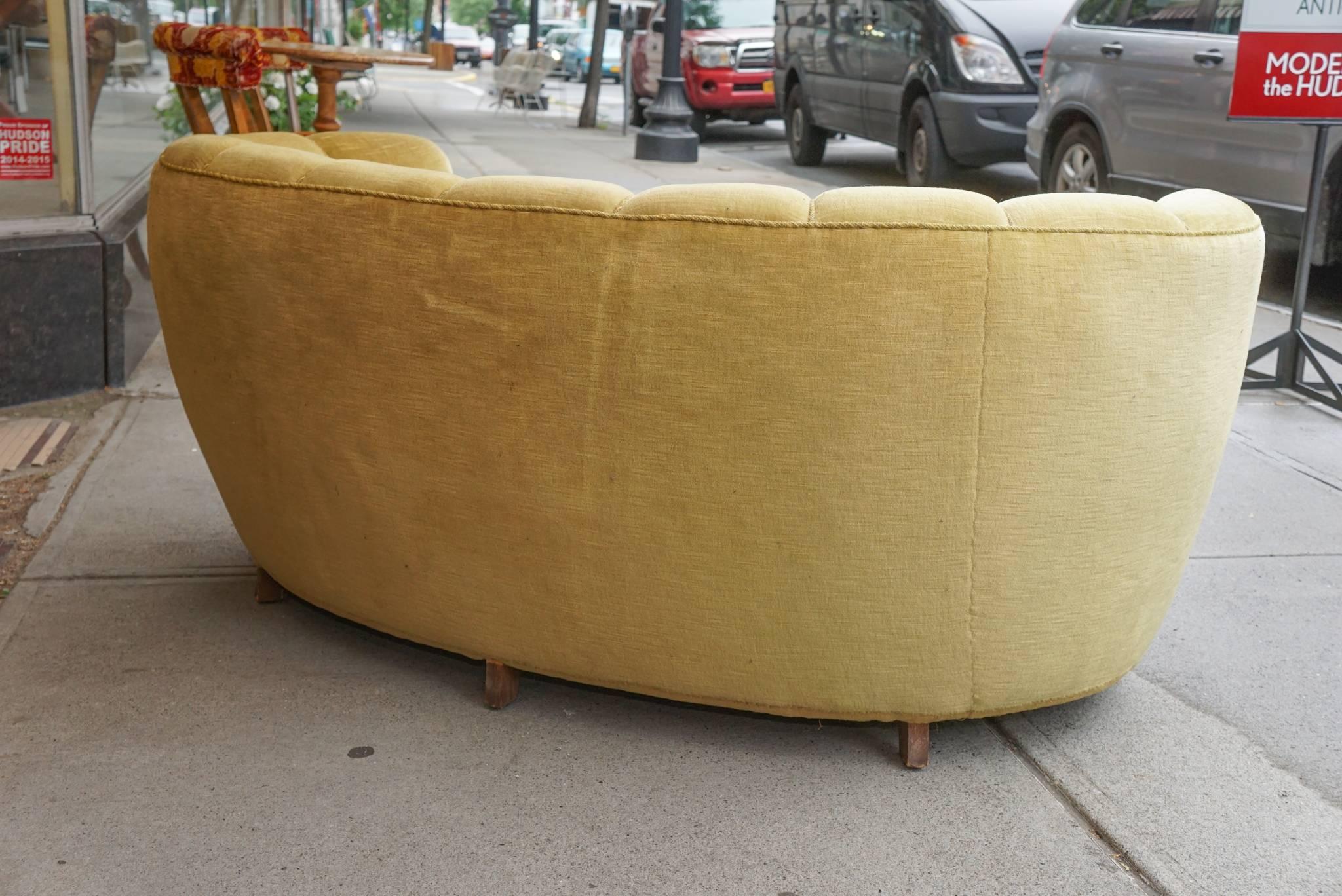 Gold Banana Form Sofa In Good Condition In Hudson, NY