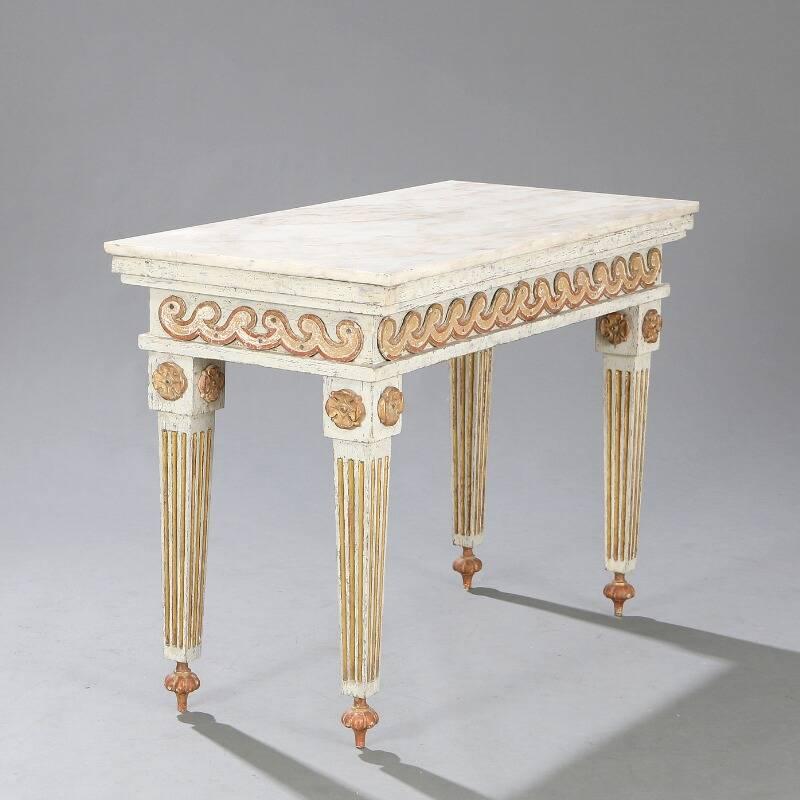 Danish Pair of Swedish Louis XVI Style Console Tables For Sale