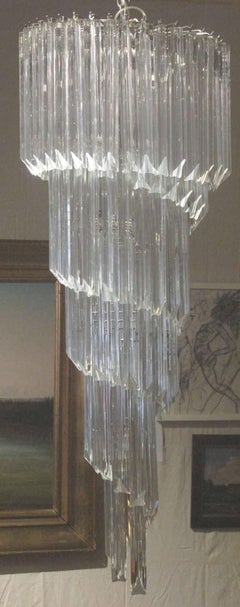 1960s Murano Spiral Large-Scale Chandelier