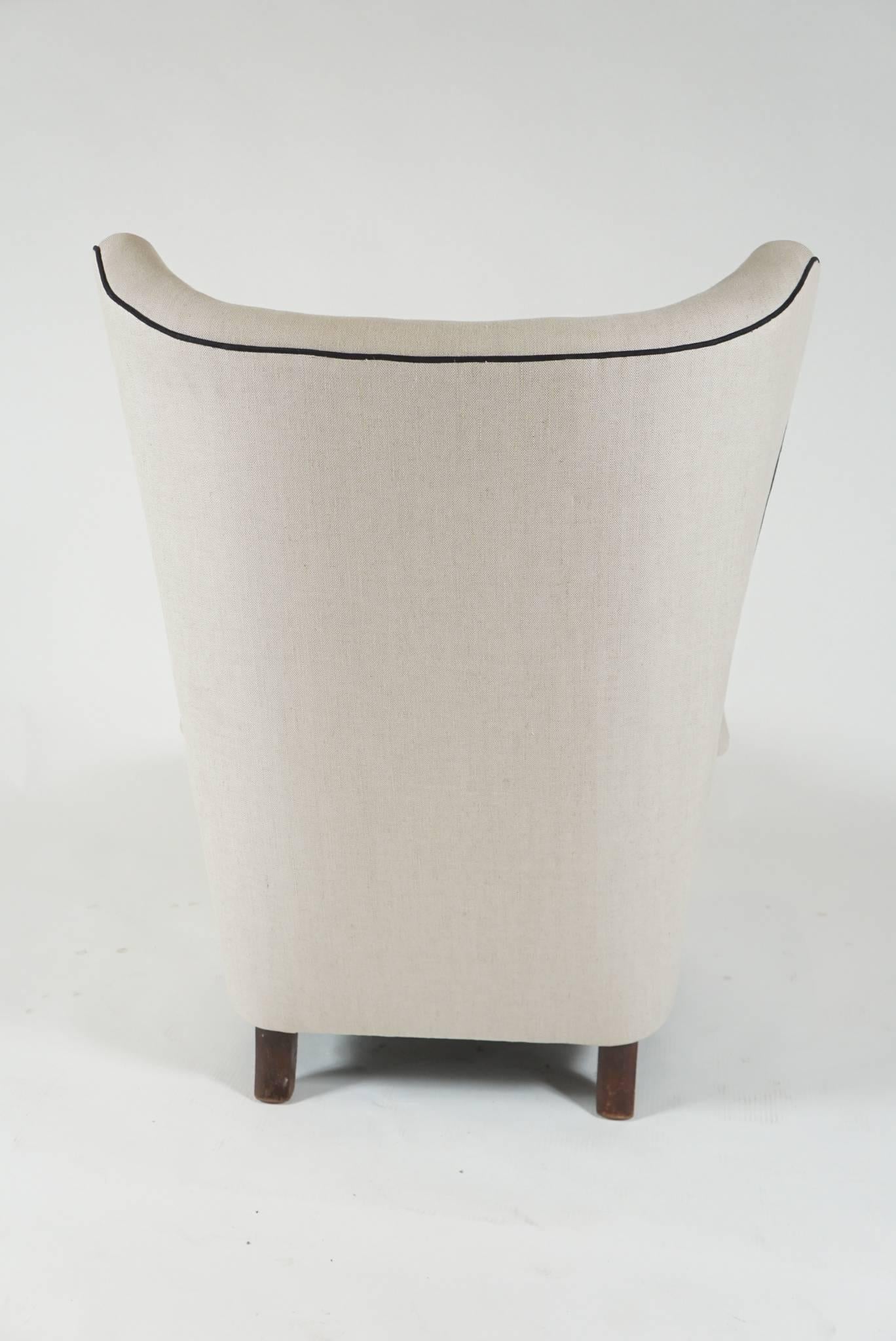 Scandinavian Modern Mogens Lassen Wingback Lounge Chair For Sale