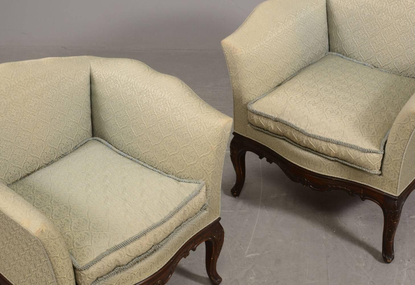 Pair of French Bergere Armchairs In Good Condition In Hudson, NY