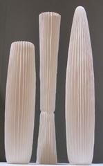 Hand Made Porcelain White Cactus Motif Vases, Contemporary, Italy