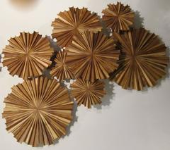 Teak Palm Wall Sculpture, Indonesia, Contemporary