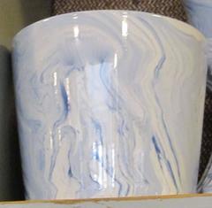 Porcelain Marbelized Wide Mouth Bowl, China, Contemporary