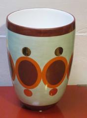 Bright Circle Patterned Light blue/Burgundy Vase by Frederic De Luca