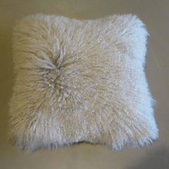 White Mongolian Lamb Pillow, China, Contemporary