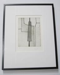 Abstract Black and Cream Etchings By Spanish Artist Nuria Guinovart