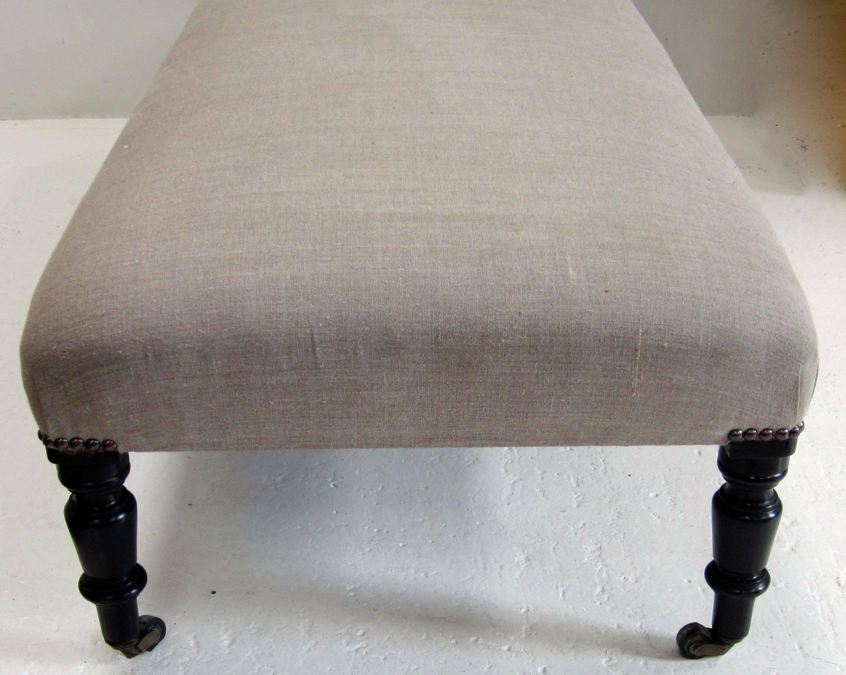 19th Century French Napoleon III Upholstered Foot Stool, France In Excellent Condition In New York, NY
