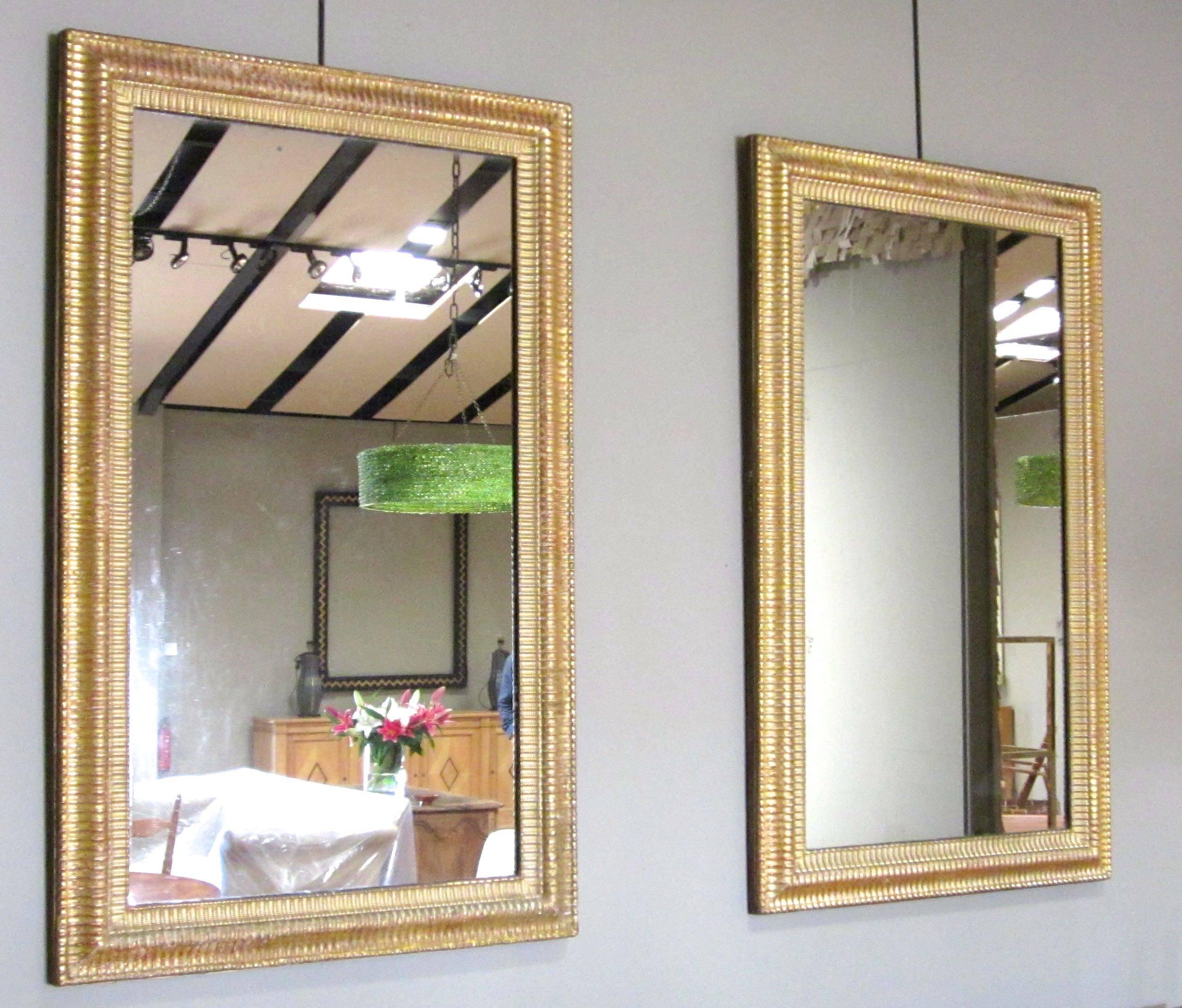 19th Century Gold Gilt Decorative Frame Rectangular Wall Mirror, France 4