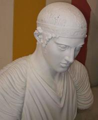 White Plaster Bust of a Male Head, France, 19th Century