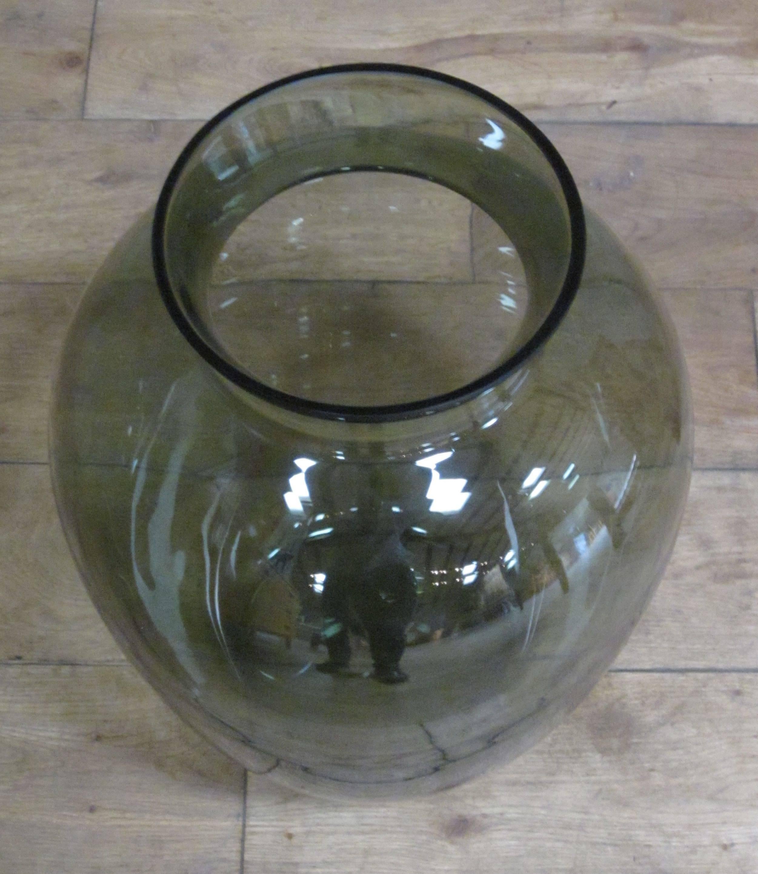 English Mid-Century Green Glass Large Vase, England, 1960s