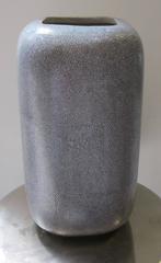 Contemporary Pair Grey Porcelain Faux Shagreen Vases, China