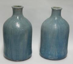 Pair Periwinkle Bottle Shaped Vases, China, Contemporary