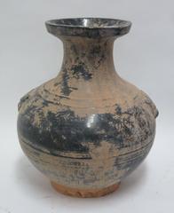 Pair of Black Vases with Lions Head Sides, China, Contemporary