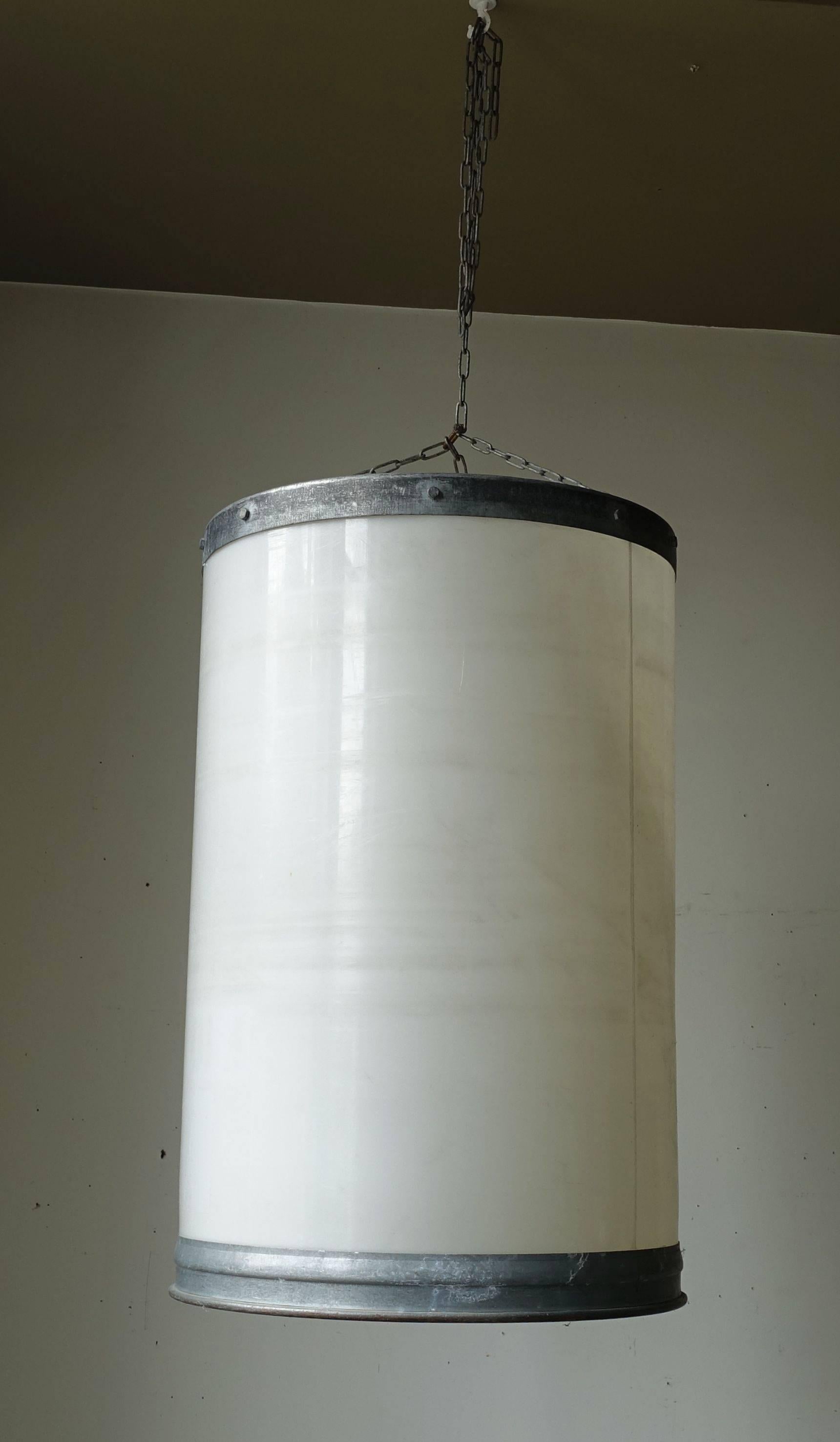 Galvanized Container Light Fixture, France, circa 1940 In Excellent Condition In New York, NY