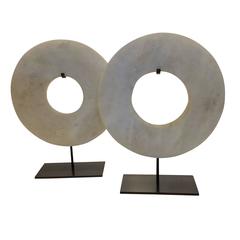 Pair of White Donut Shape Ring Sculptures, Contemporary, China 9