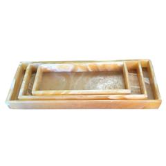 Onyx Set Of Three Trays Within Trays, Mexico, Contemporary